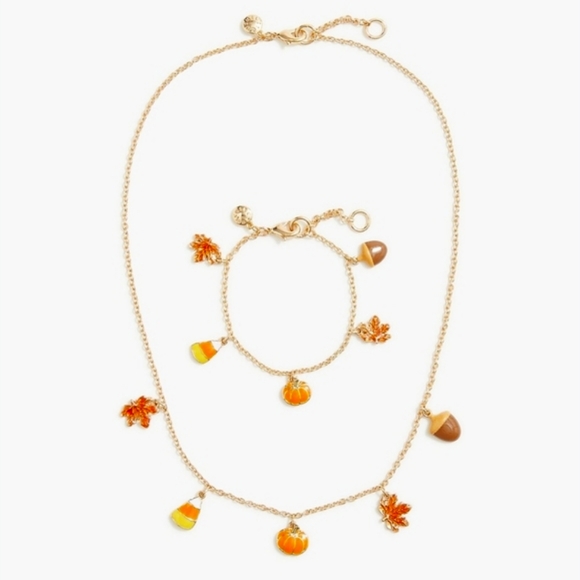 J. Crew | Kids Fall Jewelry Set - Necklace and Bracelet Autumn Charms - Picture 2 of 6